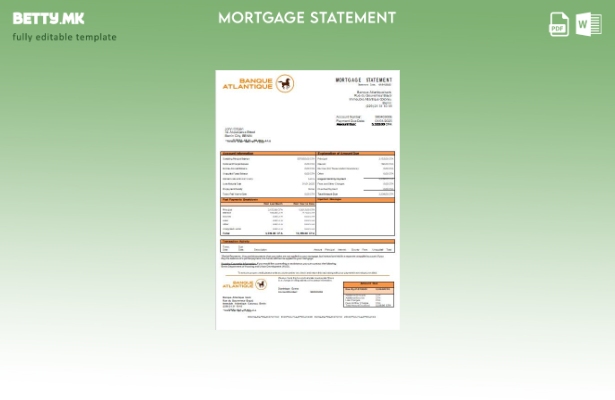 Модерен стил Бенин Банк Атлантик шаблон за извод за хипотека на банка